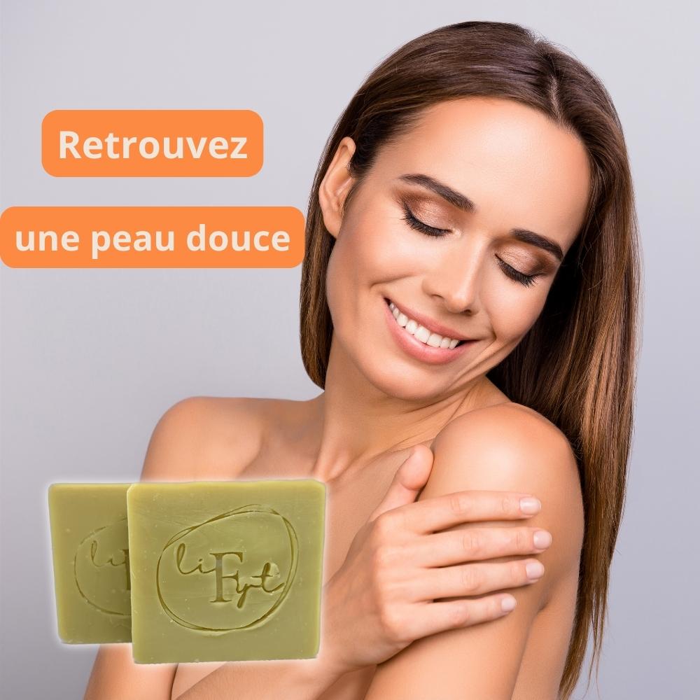 Savon Naturel de Provence Pure Huile d'Olive BIO - Hydrate tout type de Peau - Soins Corps et Visage Doux et Surgras - Produit Artisanal Fait Main - Sans Parfum - Pack 2x100g